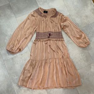 Ulla Johnson pink/peach silk dress fitted at waist size 6 barely worn